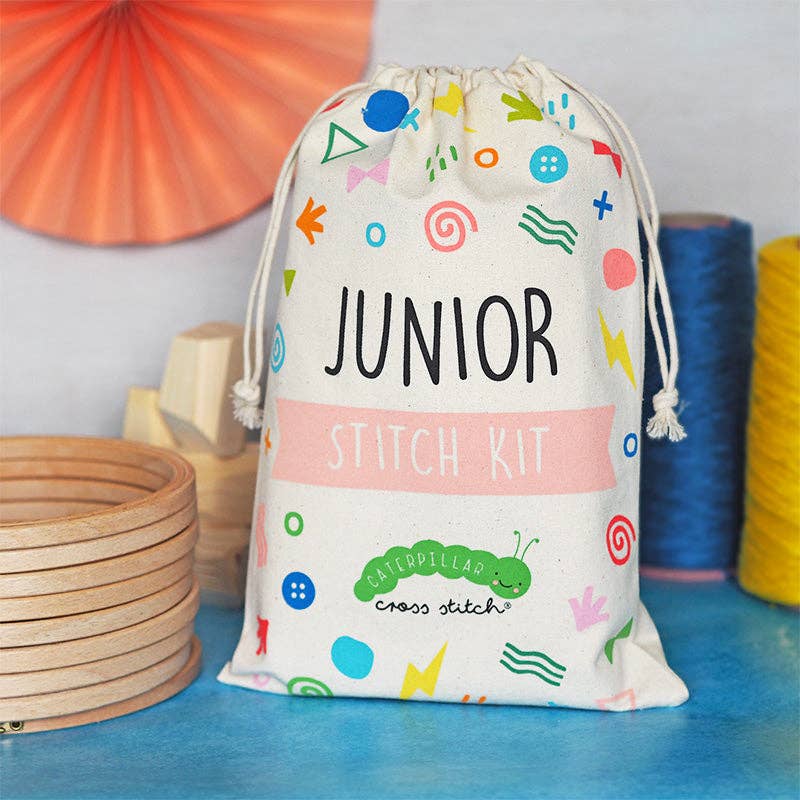 Sparkle Unicorn - Junior Cross Stitch Kit: Premium kit (with hoop and bag)