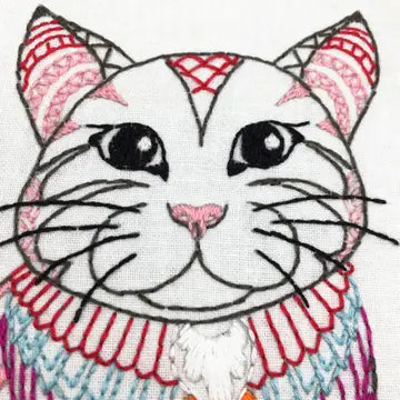 Cat Embroidery Kit (Boxed with Hoop) from Cinnamon Stitches