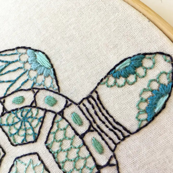 Turtle Embroidery Kit (Boxed with Hoop) from Cinnamon Stitches