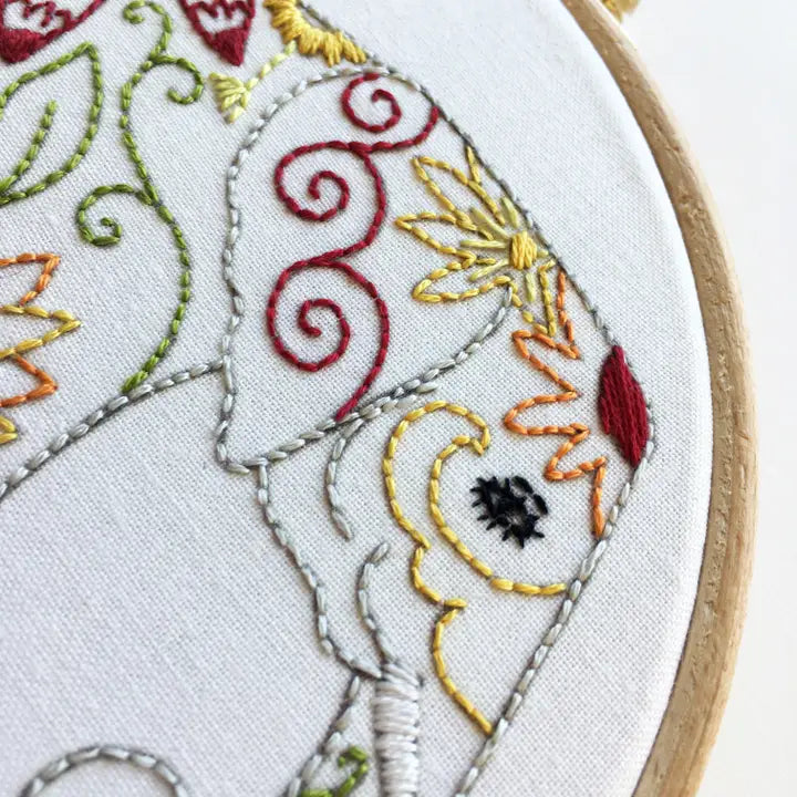 Elephant Embroidery Kit (Boxed with Hoop) from Cinnamon Stitches