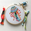 Jellyfish Embroidery Kit (Boxed with Hoop) from Cinnamon Stitches