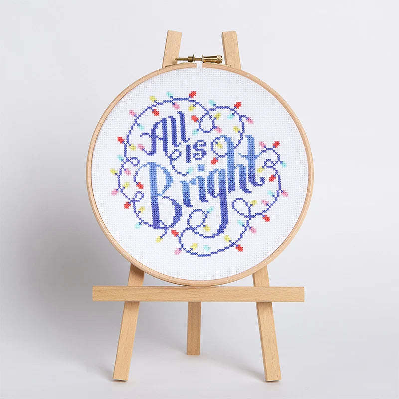 Caterpillar Cross Stitch All is Bright - Cross Stitch Kit: Full Kit (14 count aida)