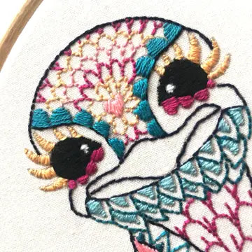 Ostrich Embroidery Kit (Boxed with Hoop) from Cinnamon Stitches