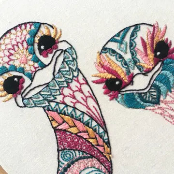 Ostrich Embroidery Kit (Boxed with Hoop) from Cinnamon Stitches